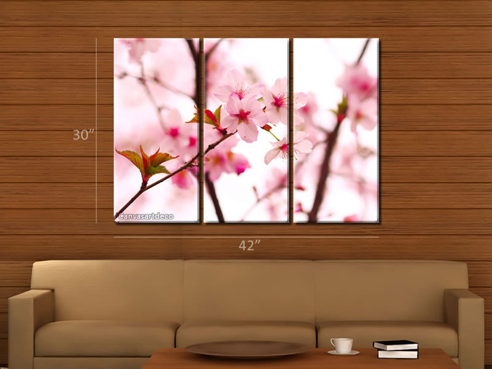 Creating Visual Harmony with 3-Panel Sakura Blossom Wall Art