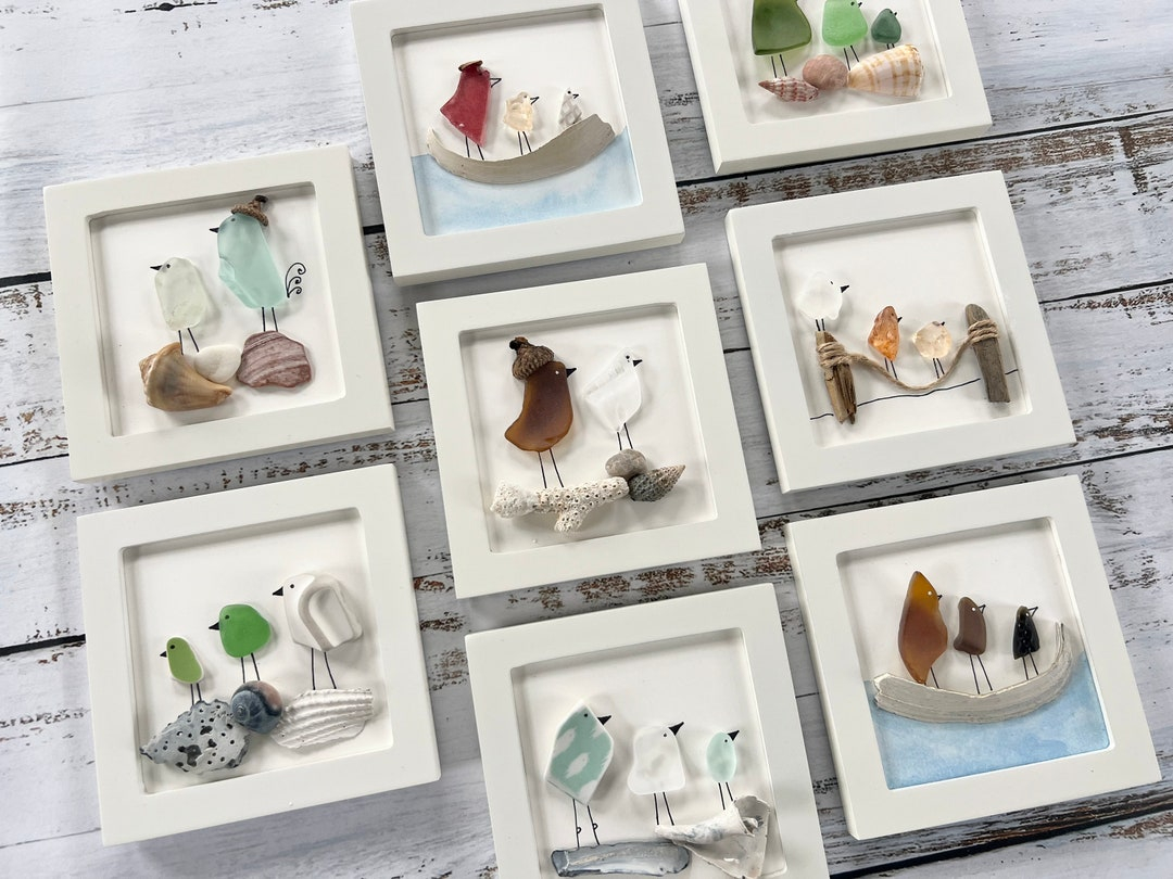 Framed Sea Glass Art - Etsy with Preserving Nature's Beauty Through Seaglass Garden Wall Art