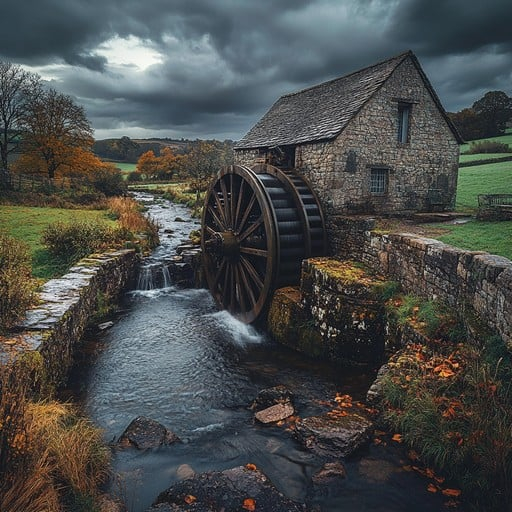 Free Historic Watermill Exterior Photo - Watermill, Stream, Autumn ... with regard to "Flowing River And Aged Watermill" Landscape Photo Wall Art, 4 Panels