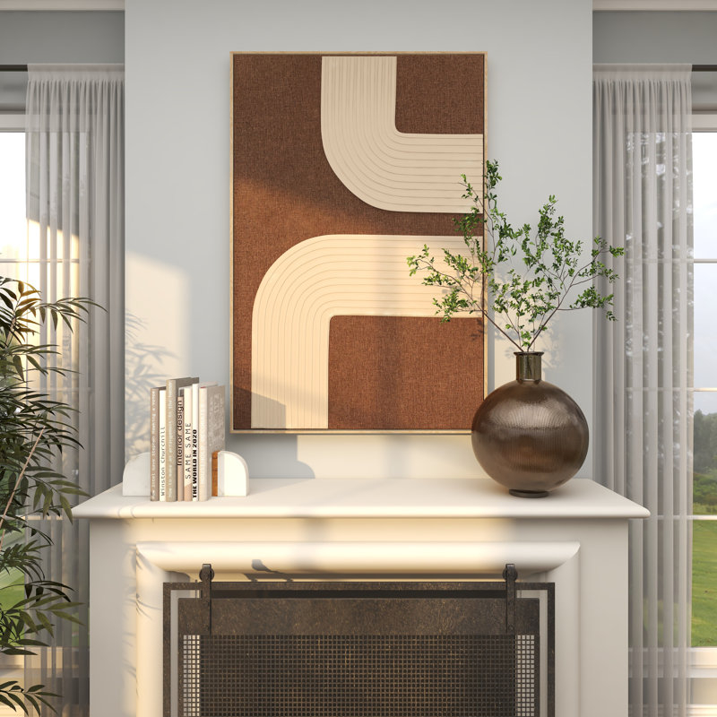Joss &amp; Main The Novogratz Polyester Geometric Living Room Framed Wall ... with regard to Monoscape Xxxvii' Wrapped Canvas Wall Art By Karen Biery, 24" W X 30" H