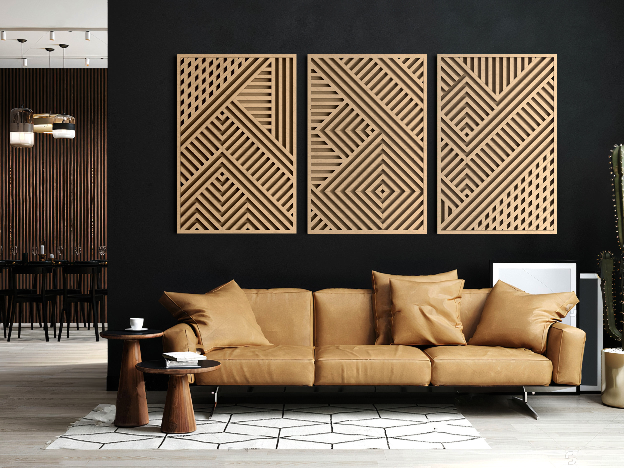 Creating Visual Depth with Faux Wood Texture Wall Art
