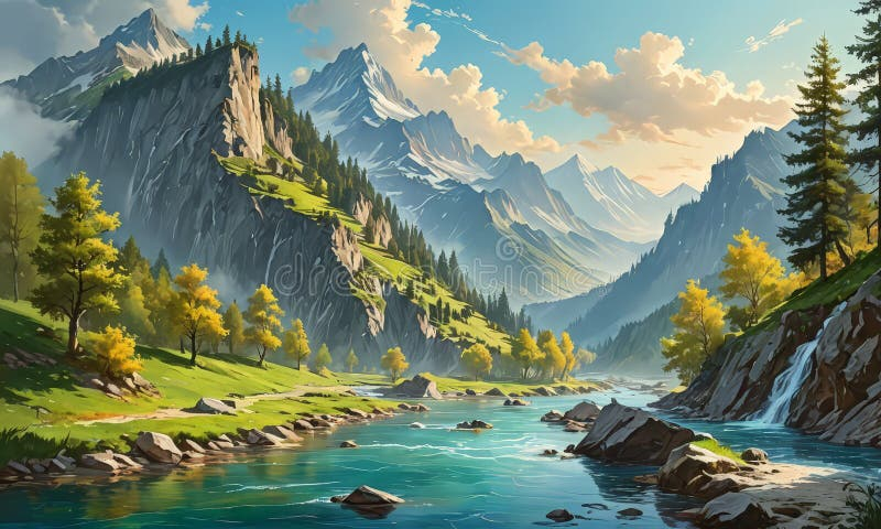The Technical Craftsmanship Behind High Quality Mountain River Canvas Art