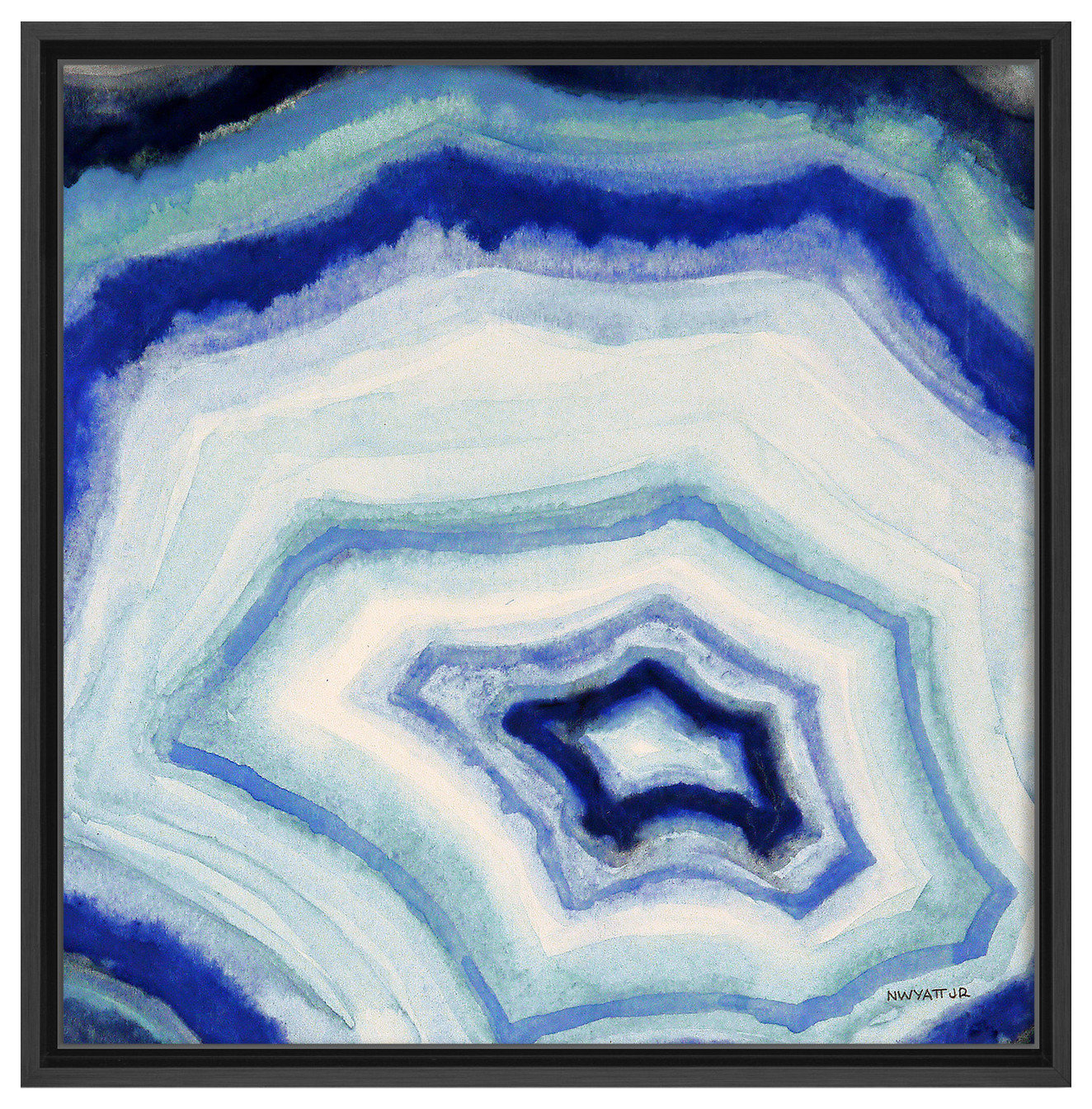 Ocean Geode Ii Framed Canvas Wall Art By Norman Wyatt Jr., 30"X30 ... inside Ready2Hangart 'Diamond Shores' By Norman Wyatt, Jr Canvas Art, 16" Hx20"