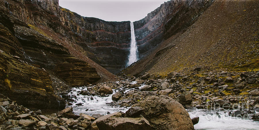 Panoramic Photos Of Famous Icelandic Waterfalls On Cloudy Days With ... in "Off-Road Iceland Mountains" Landscape Wall Art Canvas Print", 4 Panels