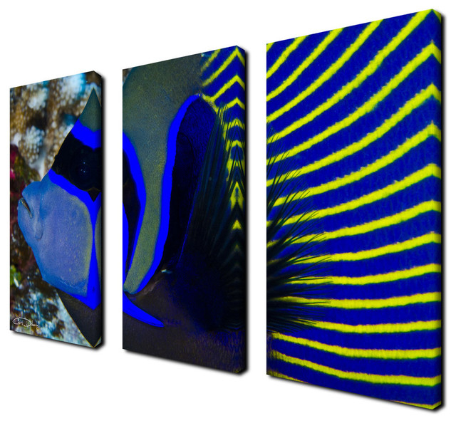 Ready2Hangart Chris Doherty 'Underwater Bleus' 3-Piece Canvas Wall Art ... pertaining to Ready2Hangart Chris Doherty 'Singer Skyline' 4-Piece Canvas Wall Art