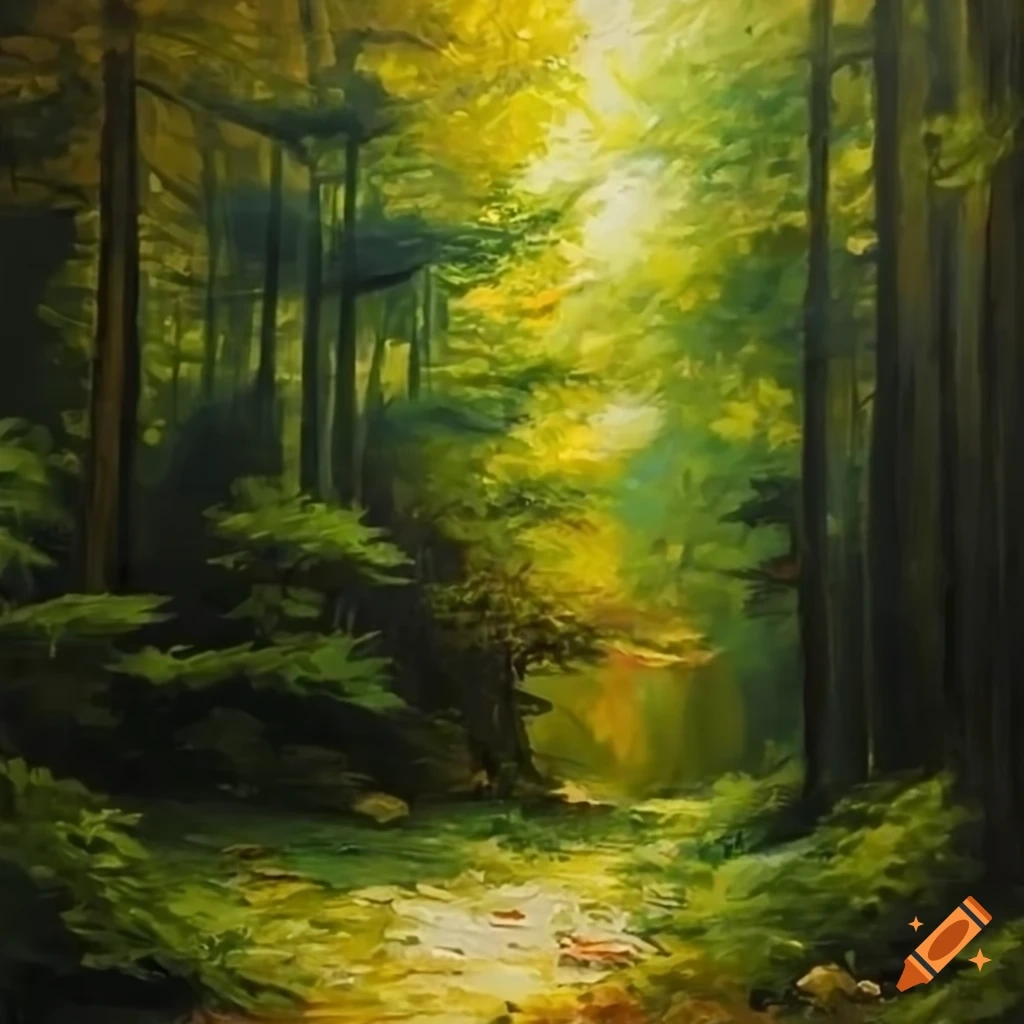 Realistic Oil Painting Of A Forest inside The Technique and Craftsmanship of Creating Authentic White Forest Oil Paintings