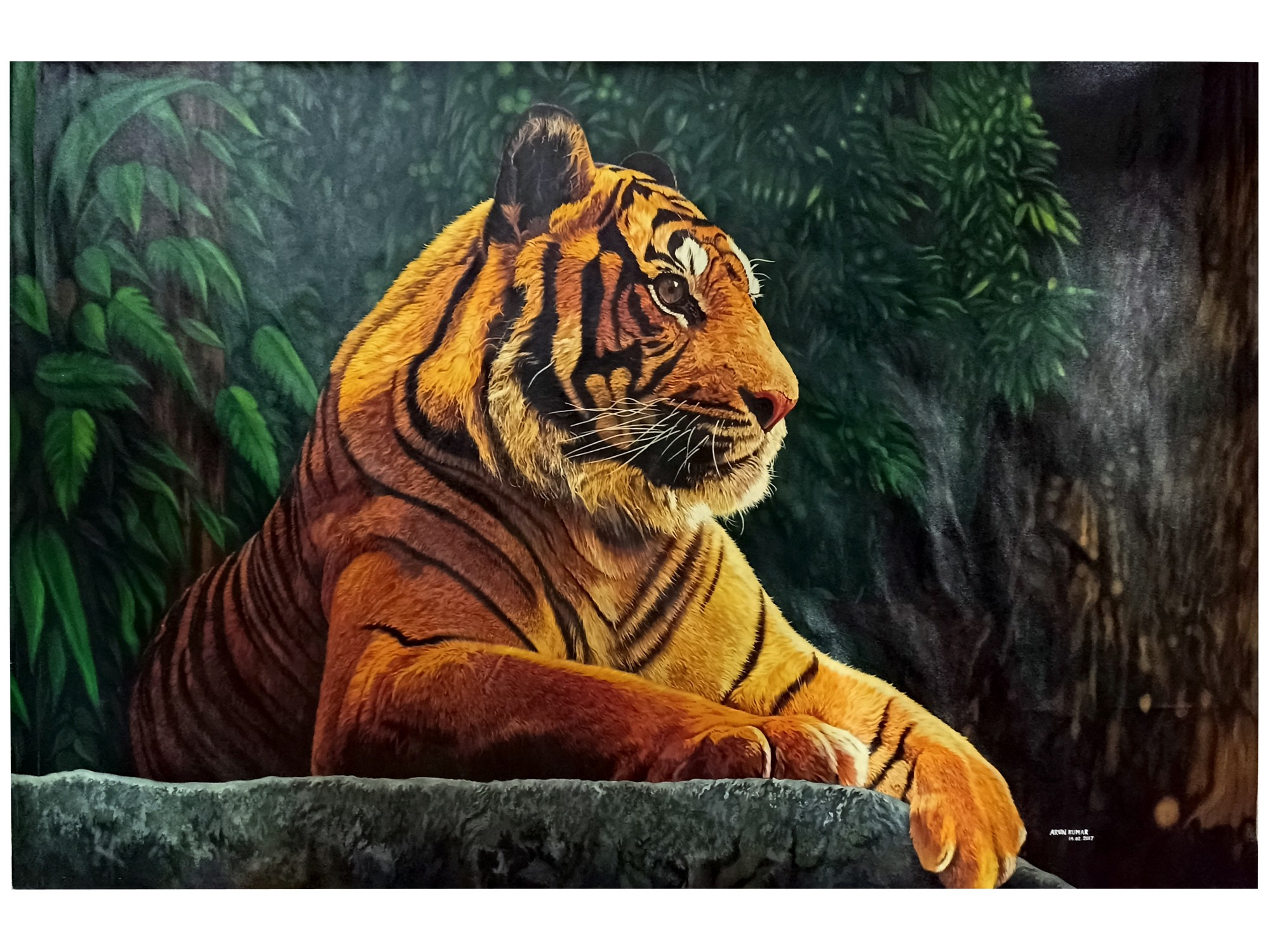 Understanding the Artistic Heritage Behind Tiger Rendered on Gold Shagreen Canvas