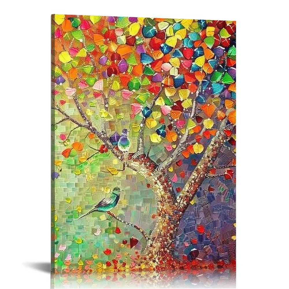 Ruiyc Abstract Tree Wall Art Colorful Tree Canvas Wall Art The Pictures ... inside "Storage Trees" Abstract Digital Art Canvas Print