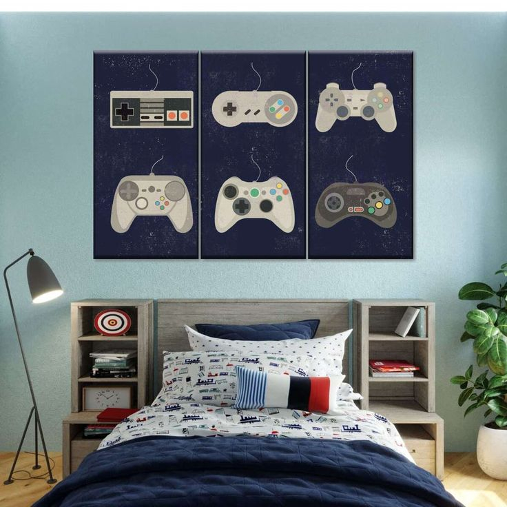 Video Game Controller Evolution Wall Art | Digital Art | Boys Bedroom ... regarding Ready2Hangart Chris Doherty 'Bahamas Sunset' 4-Piece Canvas Wall Art